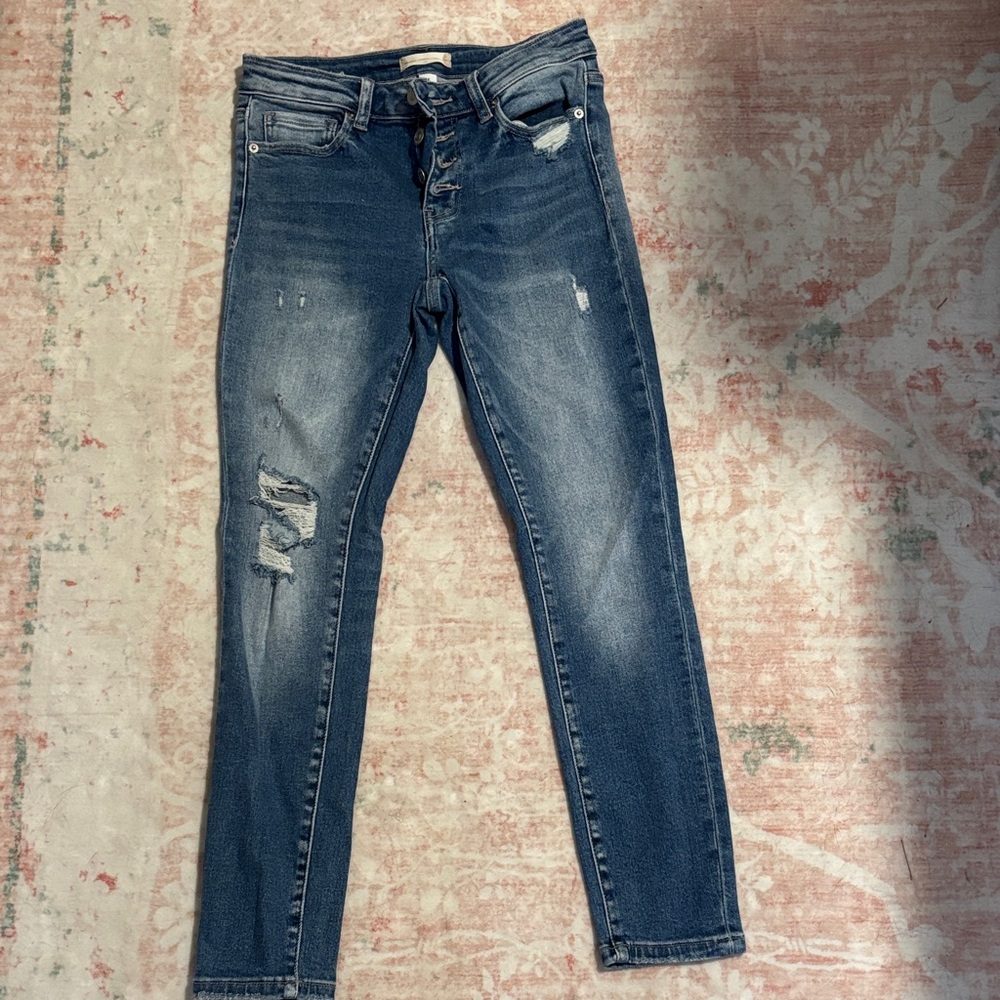 Altar'd State Medium Blue Distressed Skinny Jeans